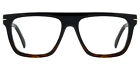 David Beckham Men s Black Horn Flat Top Square Eyeglass Frame - Db7096-037n-16