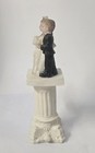 Vintage Wedding Cake Topper Bride Groom Couple On Column Resin Glitter Dress Sun