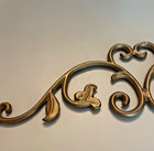 Vintage Cast Iron Scroll Wall Pediment     24  Ornate Metal Architectural Decor
