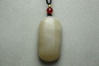Chinese Natural Hetian Sugarjade Hand-carved Guanyin Lotus Statue Pendant