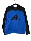 Boys Adidas Blue And Black Color Block Size Large Hoodie