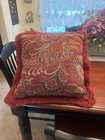 Lovely Luxury Red Paisly Throw Pillows 18  X 18  Set Of 2 - Smoke Free Home