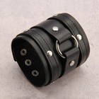 Mens Genuine Leather Wide Triple Strap Cuff Wrap Wristband