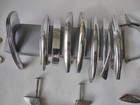 20 Vintage Mid Century Modern Mcm Chrome Cabinet Drawer Pulls   1 Hinge  c 