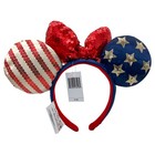 Disney  Parks American Flag Headband Minnie Ears Resort 4th July Hairband Nwt