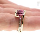 Fabulous 14k Solid Yellow Gold 2 50ct Natural Pink Tourmaline Diamond Ring Sz 7