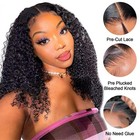 Wear And Go Glueless Wig Curly Pre Plucked Pre Cut 4x4lace Front Wig For Women