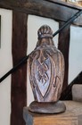 Vintage Carved Wood Newel Post Finial 10  Tall Architectural Salvage Stair Top