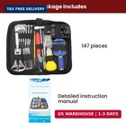 Gadgetime Usa Watch Repair Kit  147 Pieces  - Professional Service Set With Carr