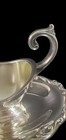 Oneida Georgian Scroll Silverplate Gravy Boat W Attached Underplate 1990 s