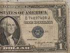 Silver Certificate One Dollar Series 1935-g  Blue Seal    no In God We Trust Motto