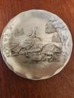 Vintage Wendell August Forge Hand Forged Aluminum Coaster Plate Turkey 3 5  
