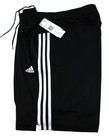 Nwt Adidas 3-stripe Men s Xl Black   White Stripes 2 Zippered Pockets Shorts
