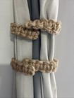 Curtain Tiebacks Twists Jute Rope Holder Clips 2 In Set Beige Adjustable