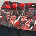 Y2k Oakley One World Board Shorts 32 Red Black Plaid Surf Swim Icon Skull Rare