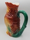Czech Bird Pottery Rooster Beverage Pitcher Hand Made Vintage Antique