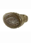 Ancient Roman Bronze Signet Ring Engraved    eye Against Evil     100-300 Ad