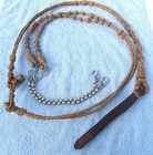 Ranch Cowboy Made Braided Rawhide Romel Romal Reins Ball Rein Chains