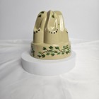 Ceramic Pudding Mold Vtg Style Handpainted Ivy Leaves   5 5    Diameter   Cottagec