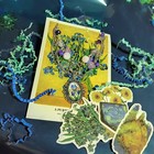 Handmade Van Gogh Irises Neclace In Silver Accents 
