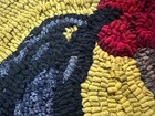 Vintage Hand-hooked Rag Rug 36 X 22 5 In Two Blackbirds Folk Art primitive Wool