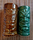 Vintage Tiki Bar Ceramic Glasses Cups Mugs Set Of 2 Hawaii 2000 Kc   2001 Unused