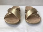 New Vionic Zarie Women Slide Sandals Gold Size 8 5w Support Leather Orthotic  v4
