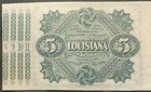 1880 State Of Louisiana  5 Bond W  Coupons Vintage Civil Era Note 