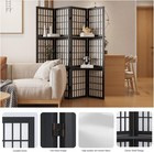 Room Divider With Shelves  66 9-inch Tall Japanese Shoji Style Wood Screen With