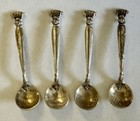 Antique Set Of 4 Sterling Silver Salt Spoons In  romance Of The Sea  By Wallace