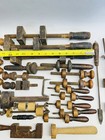 Antique Lot Violin Cello Parts Tools Luthier Clamps Tuner Mute Pegs Ferrule Bow