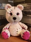 Crochet Patches Bear 11  Tall Handmade Amigurumi Get Well Gift 