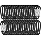 100pcs 3  Aluminum Carabiner Key Chain Clips Hook D Shape Spring Snap Lot Black