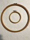 Vtg Wood Embroidery Hoops Set Of 2 One 10    4  W screws Taiwan Granny Art Craft