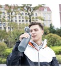 1-liter Large Capacity Sports Water Bottle  Black  One-button Switch  Leak-proof