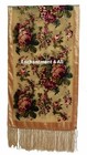 Elegant 100  Silk Burnout Velvet Vintage Floral Oblong Scarf Shawl Wrap  Camel
