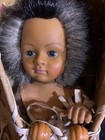 Vintage Old  Cradle Wall Hanging With Skookum Papoose Doll Native American