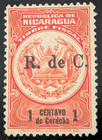 Nicaragua 1920s  r  De C   Postal Tax Stamps 1c Timbre Fiscal   1924 Palace