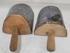 2 Antique Wood Handle   Metal Grain-farmhouse Use Scoops