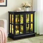 Led Curio Display Cabinet Glass Storage Cabinet W adjustable Shelves For Home