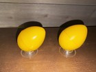 Vintage Mid Century Modern Mcm Yellow Egg Salt And Pepper Shakers Plastic