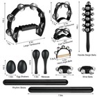 Prospura 13 Pcs Black Tambourine Set double Row Metal Jingles foot