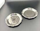 2 Vintage Silver Plated Wine Coasters - Silver Plated On Steel 4  Wide
