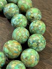 Vintage Antique Chinese Export Green   Blue Turquoise Necklace Hand Carved  130g