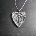 Vintage Waterford Crystal Heart Pendant Sterling Silver 20  Necklace Ireland