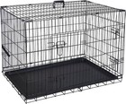 42  Dog Crate Kennel Folding Metal Pet Cage Double Doors With Tray Pan Home