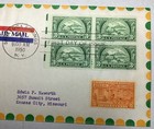 1950 American Bankers Association Fdc Block Of 4   Special Delivery Pentarts