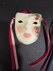 Signed Hand Painted Porcelain Ceramic Mardi Gras New Orleans Wall Mask Set Of 2