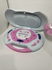 Hello Kitty Pink Cd Player Karaoke System With Built In Speakers   Mics 