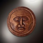 Vintage Hand Carved Ghana Wood Tribal Face Wall Plaque 12   